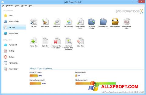 スクリーンショット jv16 PowerTools Windows XP版