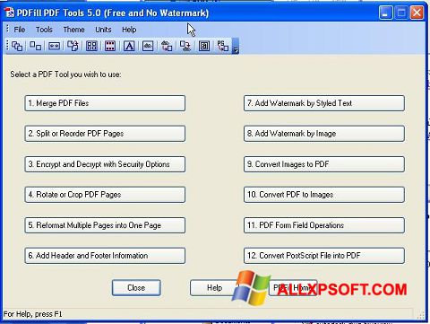 スクリーンショット Pdf995 Windows XP版