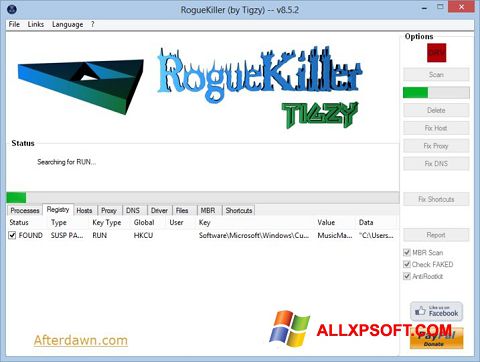 スクリーンショット RogueKiller Windows XP版