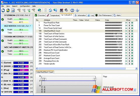 スクリーンショット Hard Disk Sentinel Windows XP版