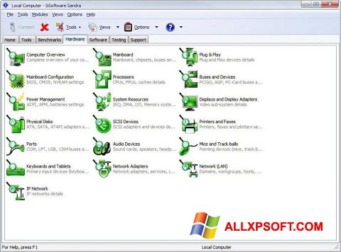 スクリーンショット SiSoftware Sandra Windows XP版