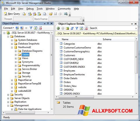 programme d'installation windows sur sql server 2008 pour windows xp