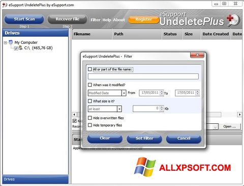 スクリーンショット Undelete Plus Windows XP版