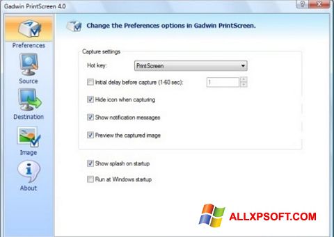 スクリーンショット Gadwin PrintScreen Windows XP版