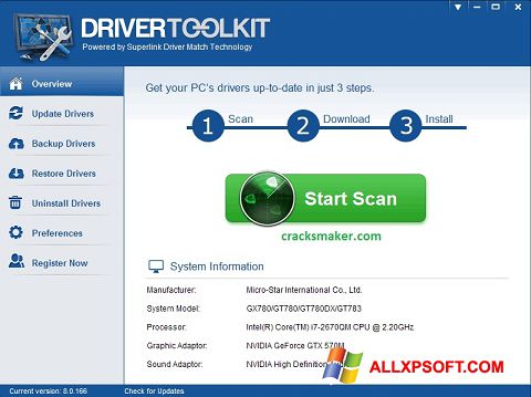 スクリーンショット Driver Toolkit Windows XP版