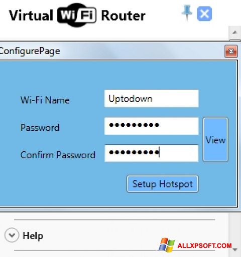 スクリーンショット Virtual WiFi Router Windows XP版
