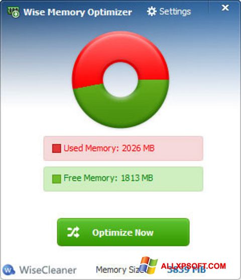 スクリーンショット Wise Memory Optimizer Windows XP版