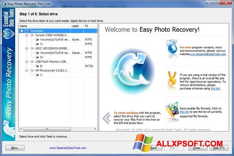 スクリーンショット Easy Photo Recovery Windows XP版