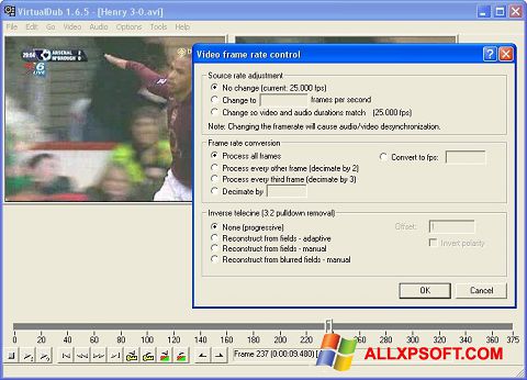 スクリーンショット VirtualDubMod Windows XP版