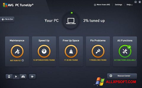スクリーンショット AVG PC Tuneup Windows XP版