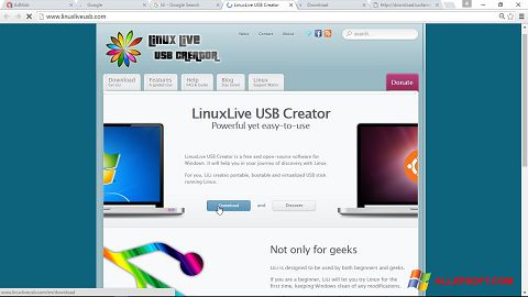 スクリーンショット LinuxLive USB Creator Windows XP版