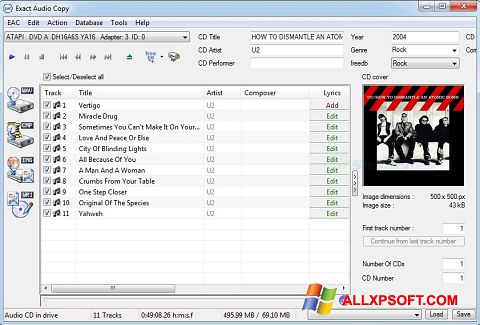 スクリーンショット Exact Audio Copy Windows XP版