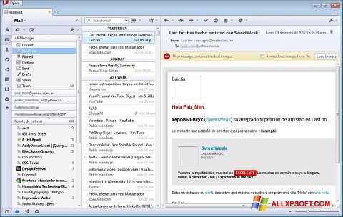 スクリーンショット Opera Mail Windows XP版