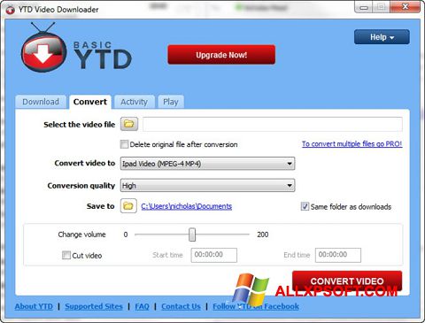 スクリーンショット YTD Video Downloader Windows XP版