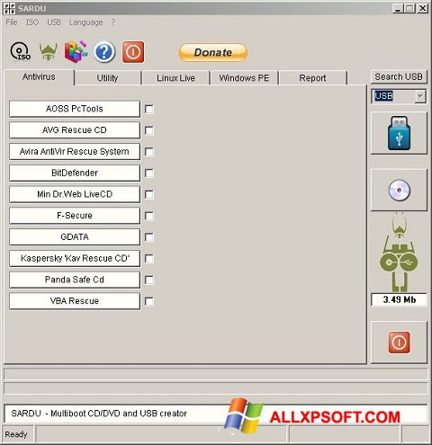 スクリーンショット SARDU Windows XP版