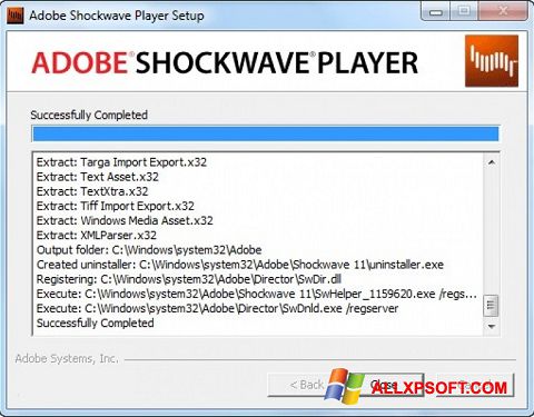 スクリーンショット Shockwave Player Windows XP版
