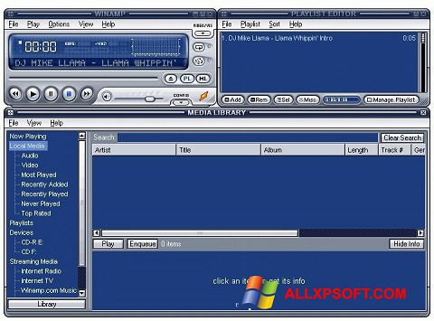 スクリーンショット Winamp Lite Windows XP版