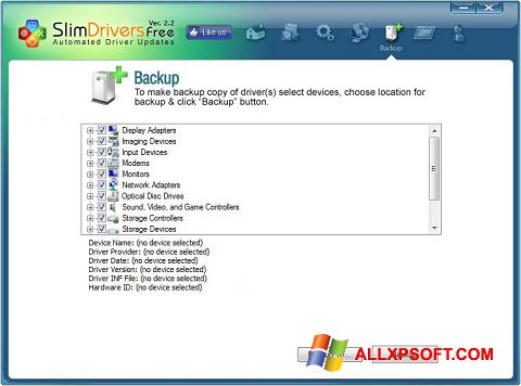 スクリーンショット SlimDrivers Windows XP版
