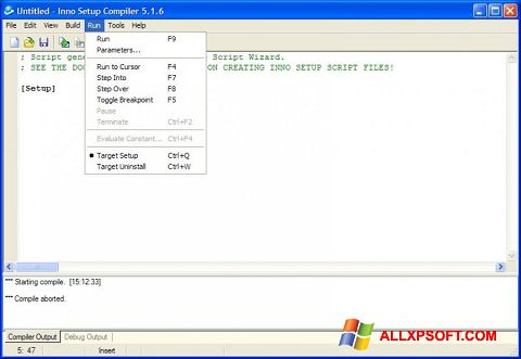 スクリーンショット Inno Setup Windows XP版