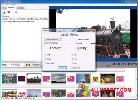 スクリーンショット Bolide Slideshow Creator Windows XP版