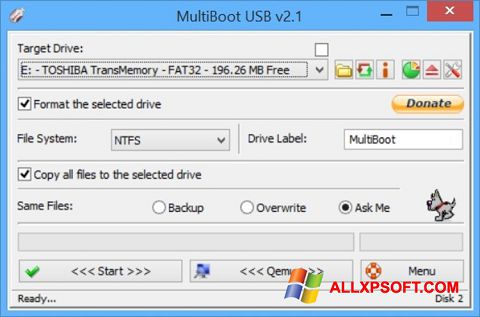 スクリーンショット Multi Boot USB Windows XP版