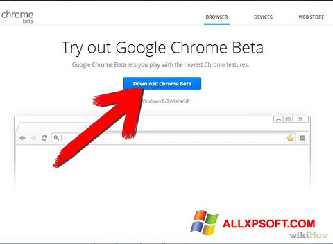 スクリーンショット Google Chrome Beta Windows XP版