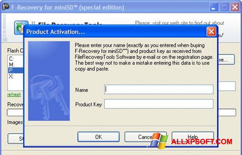 スクリーンショット F-Recovery SD Windows XP版