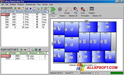 スクリーンショット Cutting Windows XP版