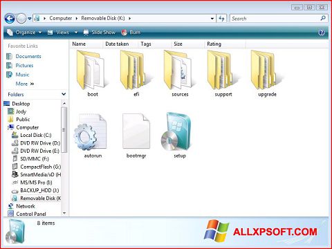 スクリーンショット Windows 7 USB DVD Download Tool Windows XP版