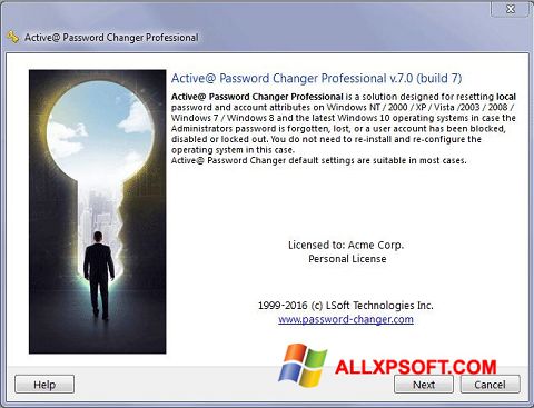 スクリーンショット Active Password Changer Windows XP版