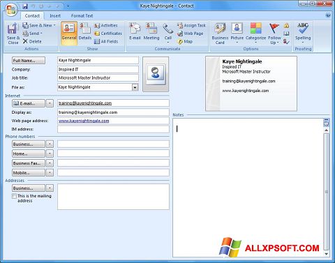 スクリーンショット Microsoft Outlook Windows XP版