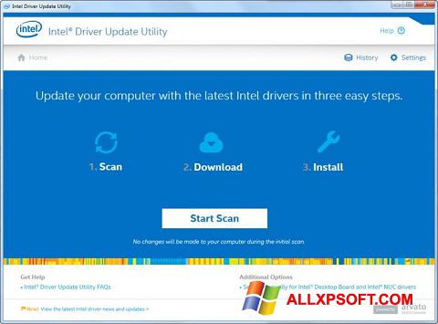 スクリーンショット Intel Driver Update Utility Windows XP版