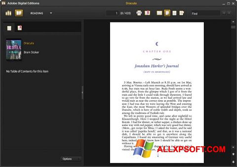 スクリーンショット Adobe Digital Editions Windows XP版