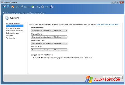 スクリーンショット Windows Defender Windows XP版