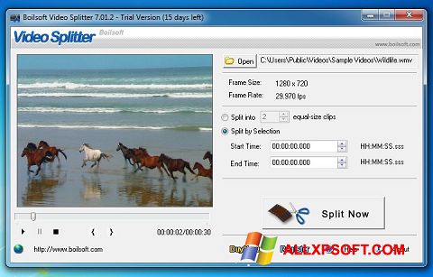 スクリーンショット Boilsoft Video Splitter Windows XP版