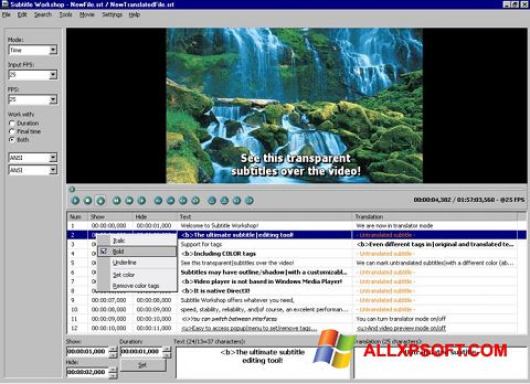 スクリーンショット Subtitle Workshop Windows XP版