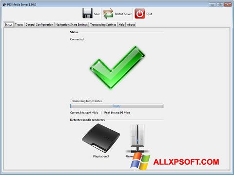 スクリーンショット PS3 Media Server Windows XP版