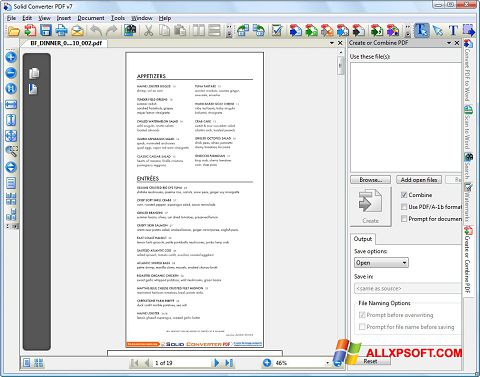 スクリーンショット Solid Converter PDF Windows XP版
