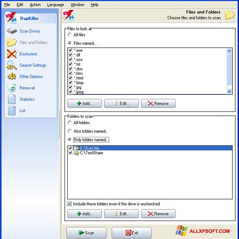 スクリーンショット DupKiller Windows XP版