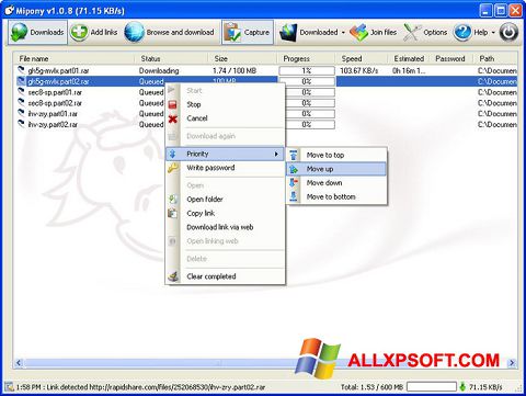 スクリーンショット Mipony Windows XP版