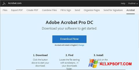 スクリーンショット Adobe Acrobat Windows XP版