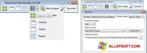 スクリーンショット Free Screen Video Recorder Windows XP版