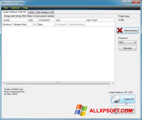 スクリーンショット XBoot Windows XP版