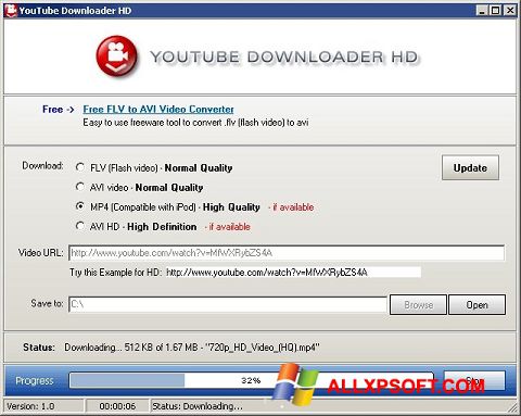 スクリーンショット Youtube Downloader HD Windows XP版