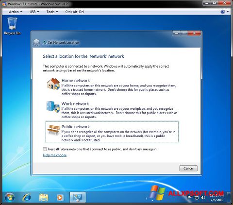 スクリーンショット Windows Virtual PC Windows XP版