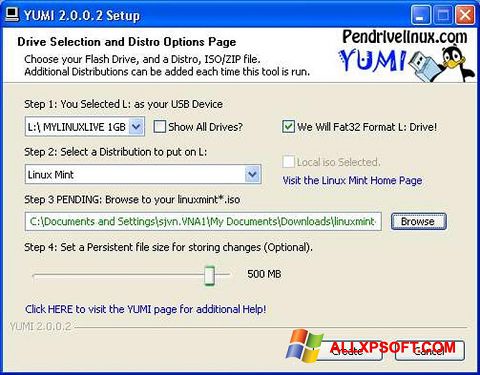 スクリーンショット YUMI Windows XP版