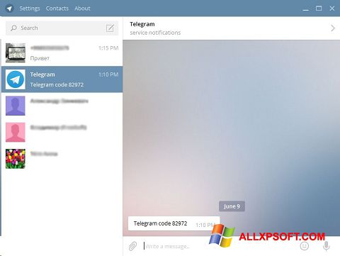 スクリーンショット Telegram Desktop Windows XP版