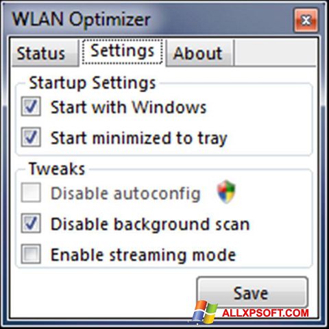 スクリーンショット WLAN Optimizer Windows XP版